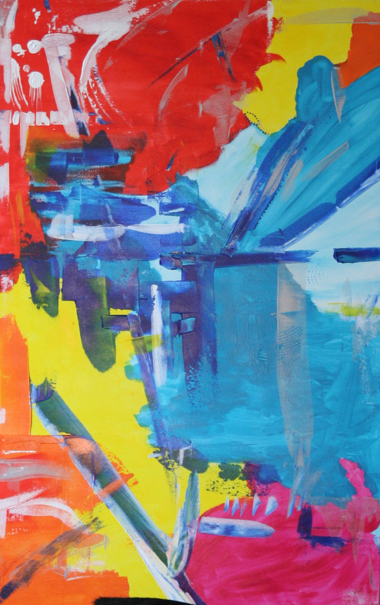Oeuvre tableau de Carole Tournier, artiste multitalent. Titre A ciel ouvert.