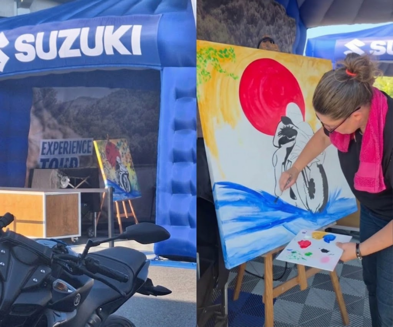 Carole tournier en live painting au suzuki france tour à launaguet 2026