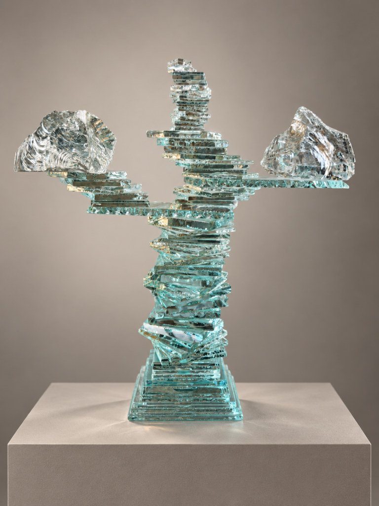 sculpture en verre Lumière de Carole Tournier